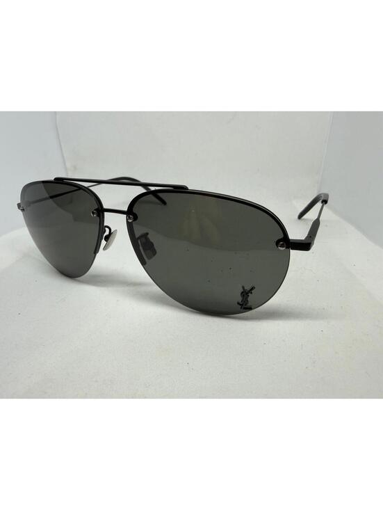 Saint Laurent Men's Pilot Sunglasses Classic 11/F M 005 Black 63mm YSL